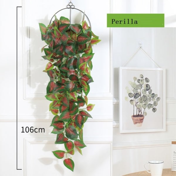 100 cm kunstige planter hængende vinstokke bryllup have dekoration falsk plante indretning til væg grønne blade vinstokke dekoration No hanging pot White