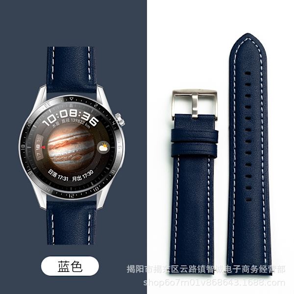 Klockarmband för Apple Watch iWatch 38/40/41mm gränssnitt s10 42mm blått/silver spänne W3 spetsig ände