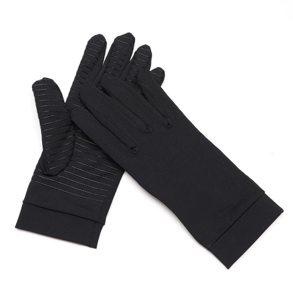 Herrhandskar Kopparfiber Spandex Pekskärm Löpning Sport Vinter Varma thermal Herr Fotboll gGoves Sidenhandskar Black M