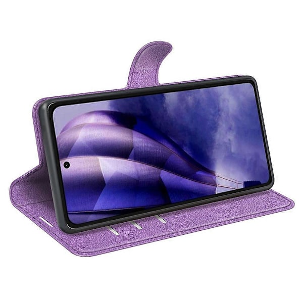 För HMD Skyline Fodral Litchi Textur Stötsäkert Läder Plånbok Telefonfodral - Blå Purple