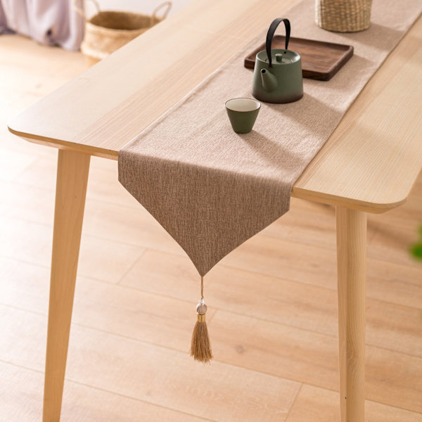 Yksivärinen pöytäliina Värillinen puuvillapellava Yksivärinen kahvipöytäliina Pöydän koristekangas Brown 32cm*220cm