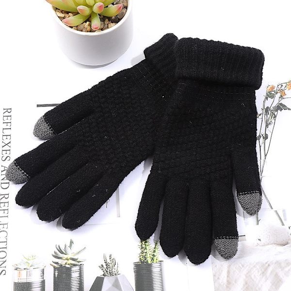 Kawaii Katt Handskar för Kvinnor Mode Flickor Katt Klo Tass Plysch Vantar Varma Mjuka Plysch Korta Fingerlösa Halvfinger Vinterhandskar Black3 One Size