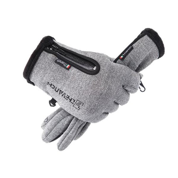 Moto Touch Screen Motorcykel Racing Ridhandskar Vinter Motorcykel Handskar Vinter Thermal Fleece Fodrade Vattentäta Uppvärmda Guantes Gray XL