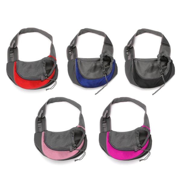 Utomhus Rese Husdjur Valp Bärväska Hundryggsäck Axelväskor Mesh Oxford Enkel Komfort Sling Handväska Tote Påse hund Blue S