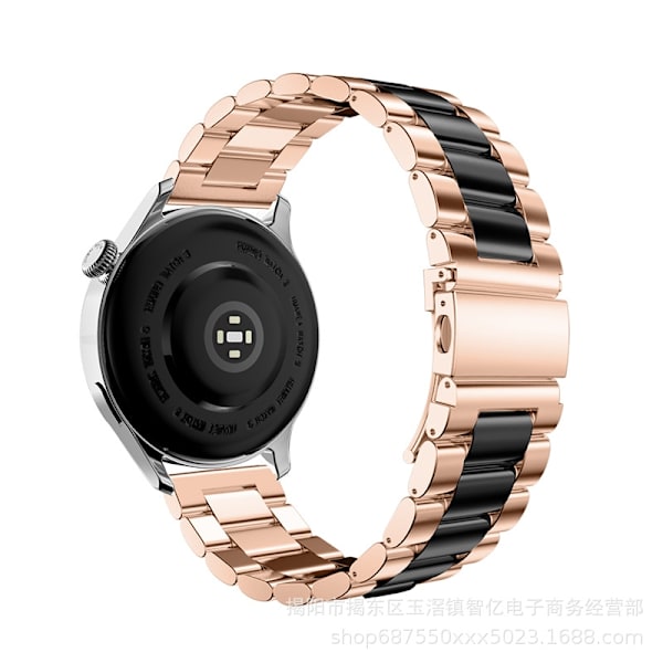 Kellon ranneke Apple Watch iWatch yhteensopiva 38-40-41mm Kolmirivinen ruusukulta ja musta spraymaali