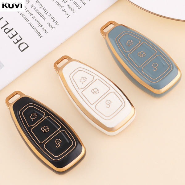Nytt TPU Bil Fjärrkontroll Smart Nyckel Fodral Skal För Ford Fiesta Focus 3 4 Mondeo Ecosport Kuga Focus ST Skydd Fob Tillbehör Black