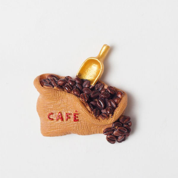 3D Kreativ Simulering Mat Söta Mini Kylskåpsmagneter Heminredning Kylskåpsdekaler Kylskåpspasta Rumsdekorationssamling coffee bean