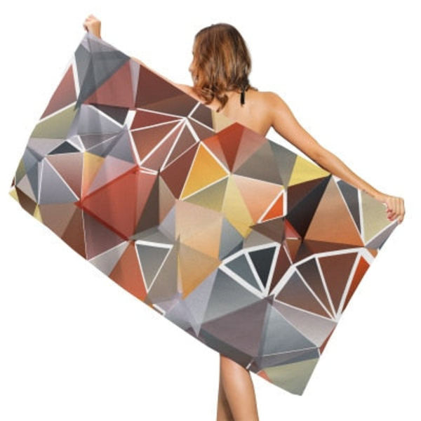 Kreativ Geometriskt Tryckt Strandhandduk Utomhus Snabbtorkande Simning Surfing Sporthanddukar Yogamatta Strandstolsfilt 80*160cm 11 80x160m