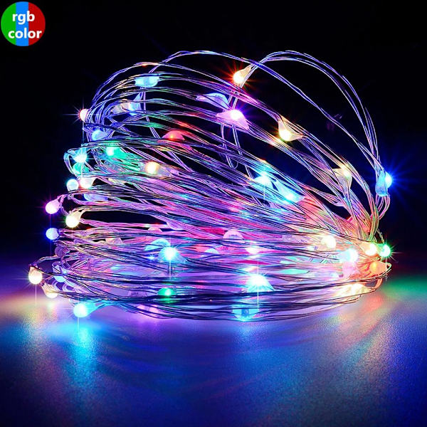Fairy Lights USB Koppartråd LED Ljusslinga Julgirlang Utomhus Trädgård Vattentät Inomhus Sovrum Bröllop Nyårsdekor Multicolor 5M 50LED