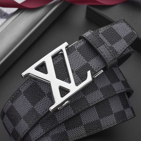 Business Casual Automatiskt Spänne Bälte Exklusivt Äkta Läder Mode Rutmönster All-Match Byxbälte Alloy X gun color black plaid 115cm