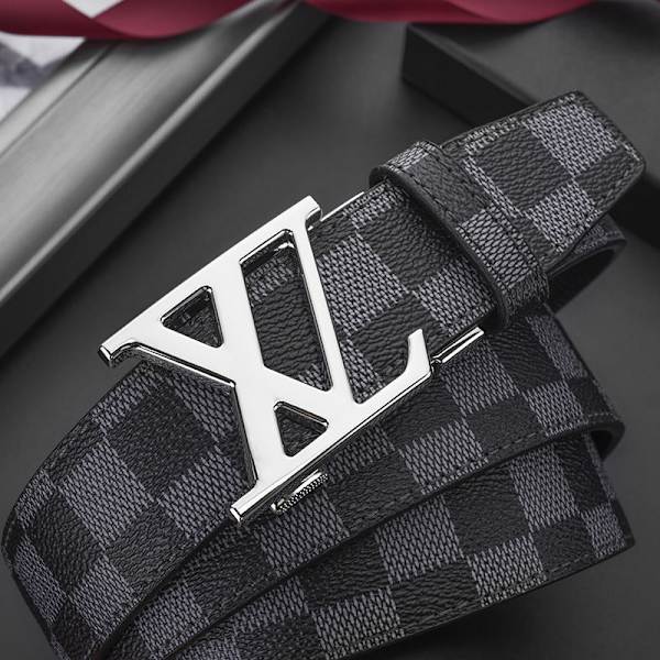 Business Casual Automatiskt Spänne Bälte Exklusivt Äkta Läder Mode Rutmönster All-Match Byxbälte Alloy XL silver black plaid 125cm