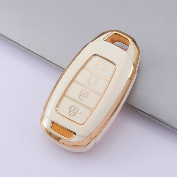 För Hyundai I30 Ix35 KONA Encino Solaris Azera Grandeur Ig Accent Santa Fe Palisade TPU Bilnyckel Fodral Nyckelskydd Nyckelring Red keyfob A
