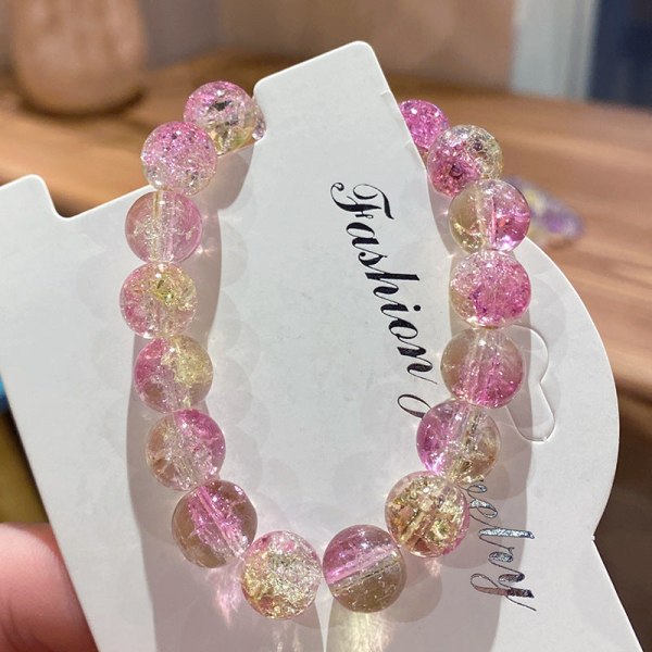 Trasiga Pärlor Is Transparent Tvåfärgat Armband Student Hand Leksak Armband Grossist Flickvänners Gåva Barnens Dag Liten Gåva Böjlig Temperament Blue and Pink
