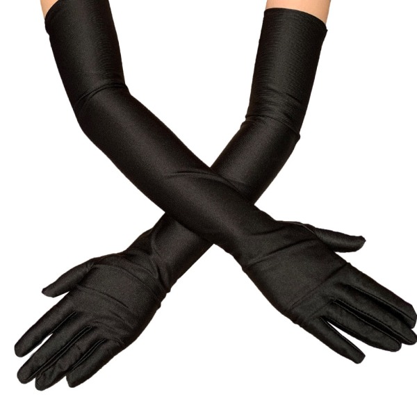 Klassiske Svarte Hvite Røde Grå Hudfargede Opera/Albue/Håndledd Stretch Sateng Finger Lange Hansker Dame Flapper Hansker Matchende Kostyme champagne One Size