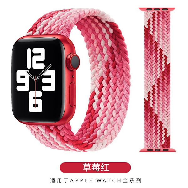 Klokkereim for Apple Watch iWatch 38/40/41mm S 135mm Jordbærrød
