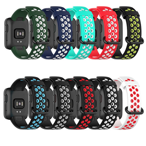 Udskiftnings sportsrem til XiaoMi Mi Watch Lite rem silikone åndbare urremme til Mi Watch Lite urrem armbånd Red and White