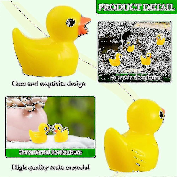200 stk. Mini Gule Ænder Ællinger Små Ænder Havedekoration Akvarium Dukkehus Potteplanter Dekoration 7 farver Grøn 10 STK Green 10 PCS
