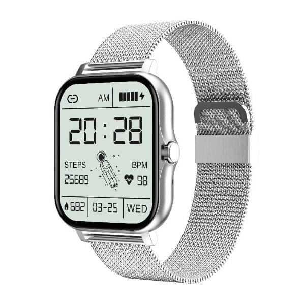 Smart Armband Sportarmband Populär Smart Armbandsur Silver-silicone band