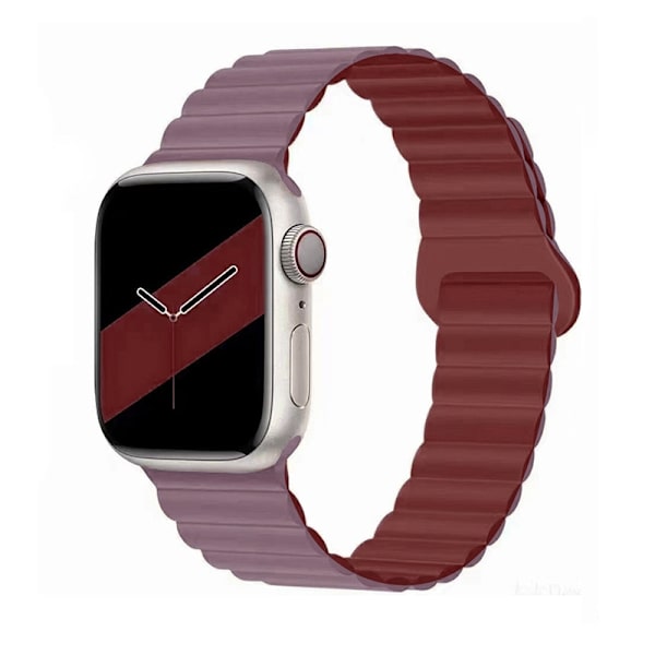 Kellon ranneke Apple Watch iWatch 38/40/41 S10 42mm 48. Savuinen purppura viininpunaisella