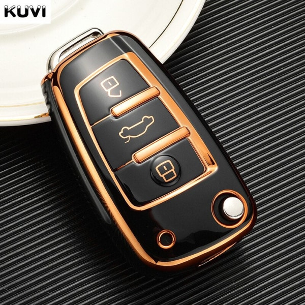 Fashion TPU Bil Flip Nøgle Etui Cover Skal Til A1 A3 8P 8L A4 A5 B6 B7 A6 A7 C5 C6 4F Q3 Q5 Q7 Q8 TT S3 S4 S6 RS Tilbehør White