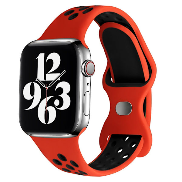 Kellon ranneke Apple Watch iWatch 42mm/44mm/45mm/49mm SM Punainen ja Musta