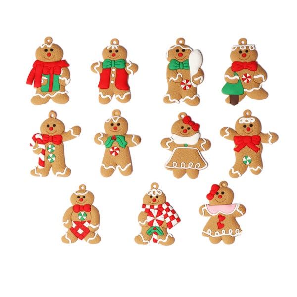 Jul Pepparkaksgubbe PVC Jul Ny Dekoration Julgran Pepparkaksgubbe Snöflinga Hänge Julprodukt jbr04 small size