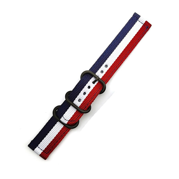 Snabbfäste Klockarmband för Män Kvinnor Premium Nylon NATO Klockarmband med Svart Rostfritt Spänne -18mm, 20mm, 22mm, 24mm Blue White Red 24mm