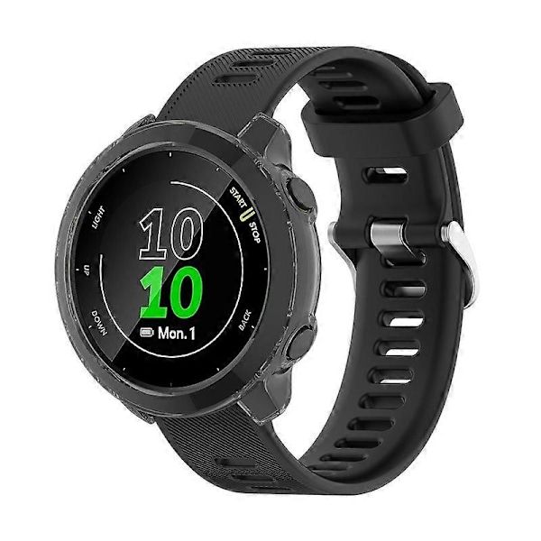 Halvtäckande ihåligt TPU-skyddsfodral (Transparent Svart) för Garmin Forerunner 158 / 55 Transparent Black