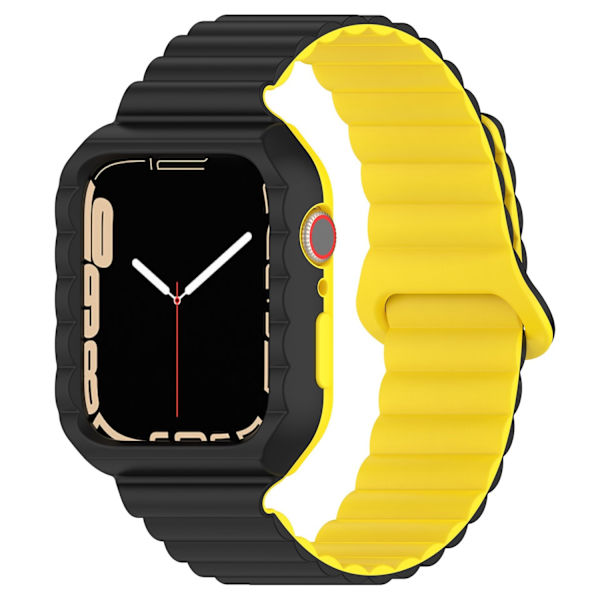 Klockarmband för Apple Watch iWatch 49mm svart och gul tvåfärgad