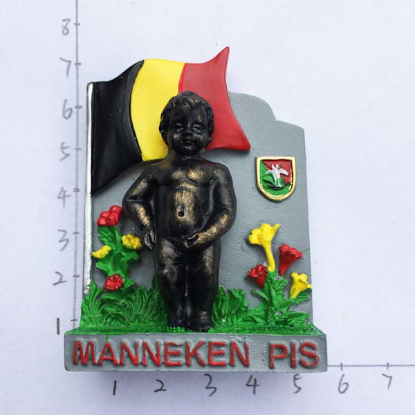 Belgien Gent Landmärke Byggnad kylskåpsmagneter Turistsouvenir Målade Magnetiska Kylskåpsdekaler Samlingsdekoration Manneken