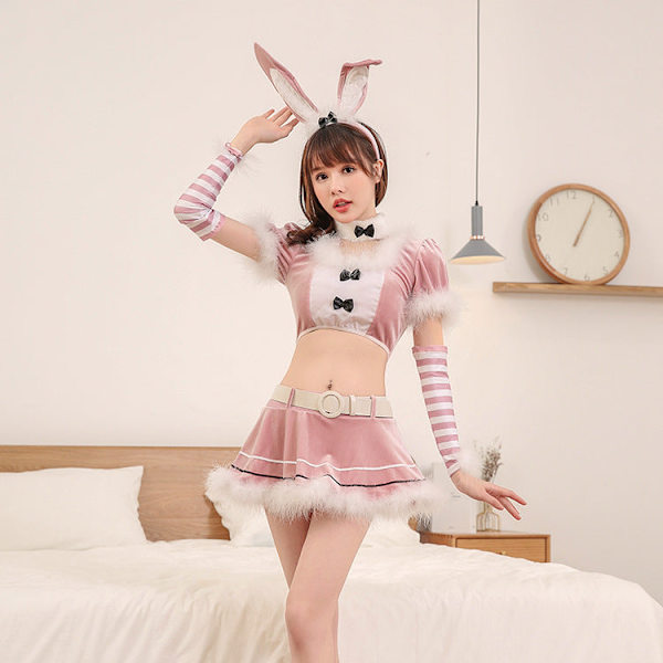 Julkläder Dam Halloween Cos Uniform Kanin Japansk Kostym Sexig Uniform Red