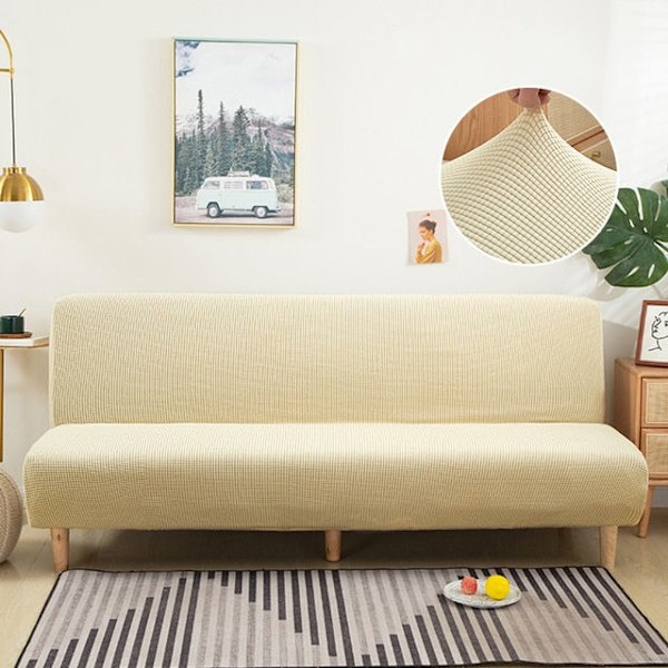 15 Färger Polar Fleece Sofföverdrag för Bäddsoffa Utan Armstöd Vikbar Bänk Överdrag Sofföverdrag X/Z/D Storlek För Hem Hotell Light Grey Z  160-190cm