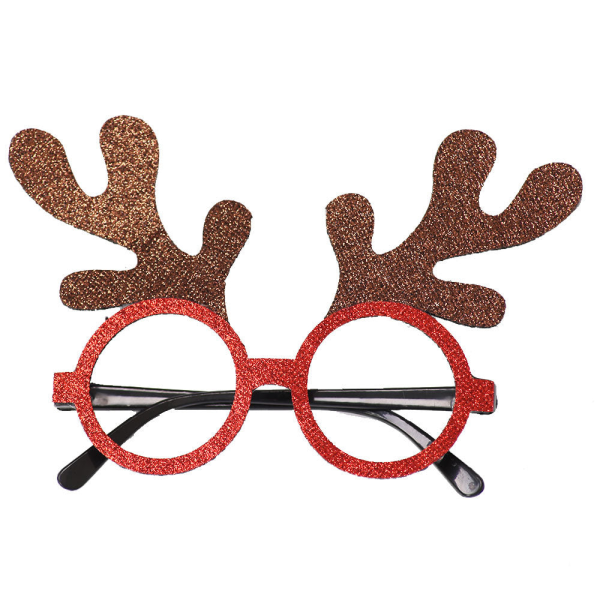 Juldekorationer Julprodukter Snögubbe Gevir Julglasögon Dekoration Festtillbehör Brown antlers red frame