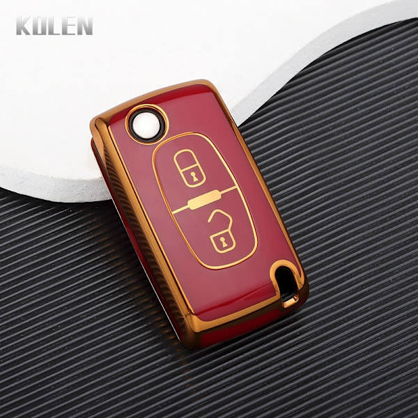 TPU Bil Fjernbetjening Nøgle Etui Cover Skal Til Peugeot 107 207 307 308 407 607 3008 5008 Til Citroen Xsara Picasso C5 C6 C8 Nøglefri 3 Button White