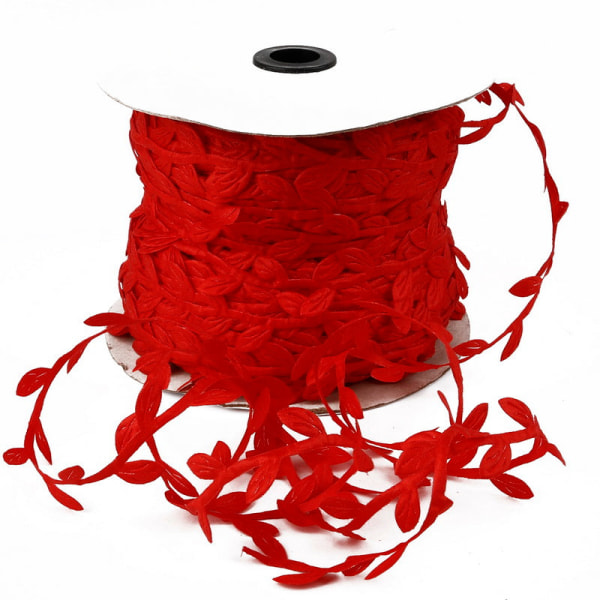 10 meter silke bladformet kunstig blomst grønne blader for hjem bryllupsdekorasjon DIY krans scrapbooking håndverk falsk blomst Rose Red