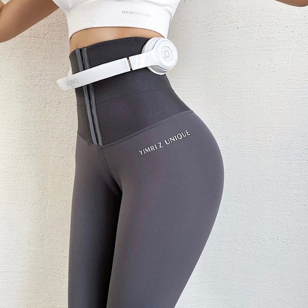Yoga Bukser Fitness Leggings Stræk Tights Kropsformende Bukser Til Kvinder GRAY M
