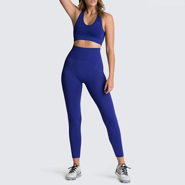 Joogasetit Naisten Leggingsit + Rintaliivit Nainen Kuntosalivaatteet Urheilupuvut 01Blue Set M