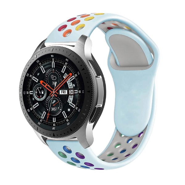 20mm 22mm rem För Samsung Galaxy watch 3 45mm 41mm Active 2 44mm Gear S3 Silikonarmbandsband Huawei watch GT 2 2e pro band White rainbow 22mm watch band