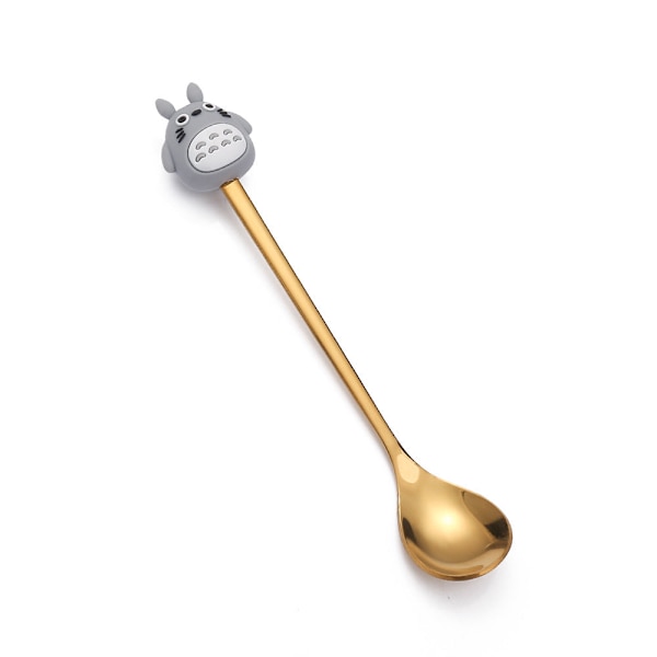 Tegneserie Bordservice Kattepote Ske Sød Dessert Ske Rustfrit Stål Ske Dukke Dessert Frugt Gaffel Golden Fork-Christmas tree