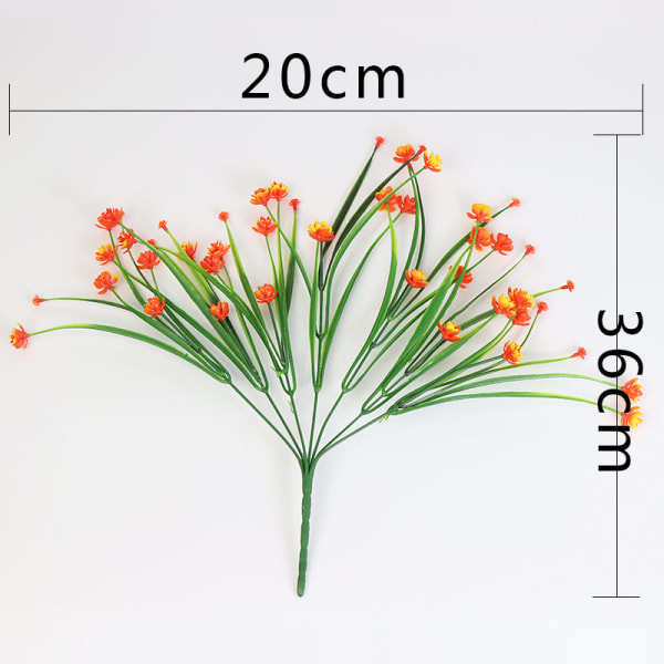 Kunstige Blomster Simuleringsbukett med Blomster Utendørs Busker Uvannet Plante Hengende Blomsterpotter Hjemmefest Hage Veranda Vindu HQ-4-Deep pink