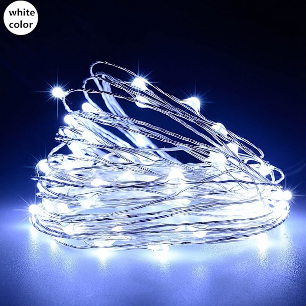 Fairy Lights USB Koppartråd LED Ljusslinga Julgirlang Utomhus Trädgård Vattentät Inomhus Sovrum Bröllop Nyårsdekor Multicolor 10M 100LED