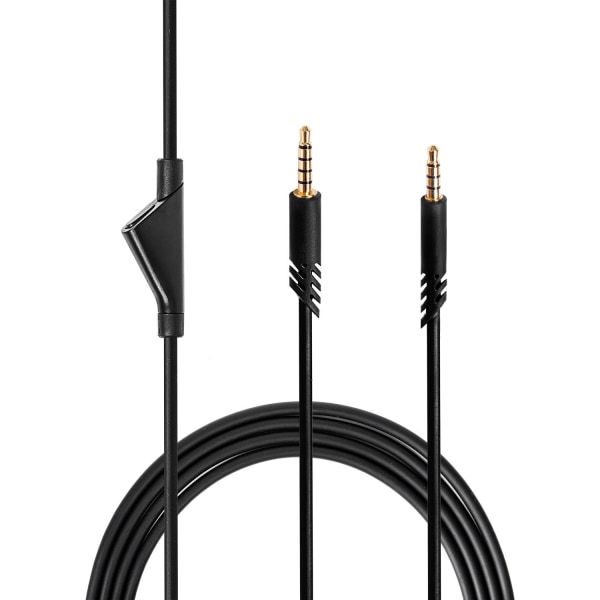 For Logitech Astro A10 A40 A10 Spillhodesett Kabel TPE Kontroll Mikrofon Demp Kabel Black 2 m