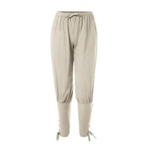 Merirosvohousut miehille Viikinki Cosplay Renessanssi Keskiaikaiset Goottilaiset Housut Merirosvoasu Housut Miehet Army green XXL