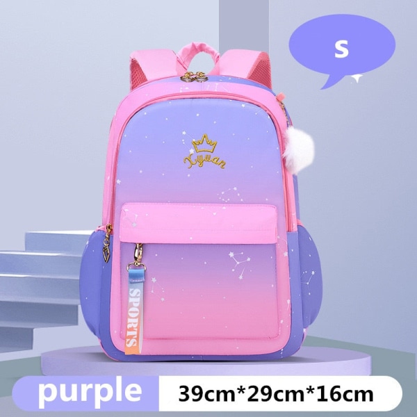 Skole tasker til børn, piger, skoletaske, primær ortopædisk skoletaske, prinsesse rygsæk, skoletaske, sac Mochila Infantil L purple