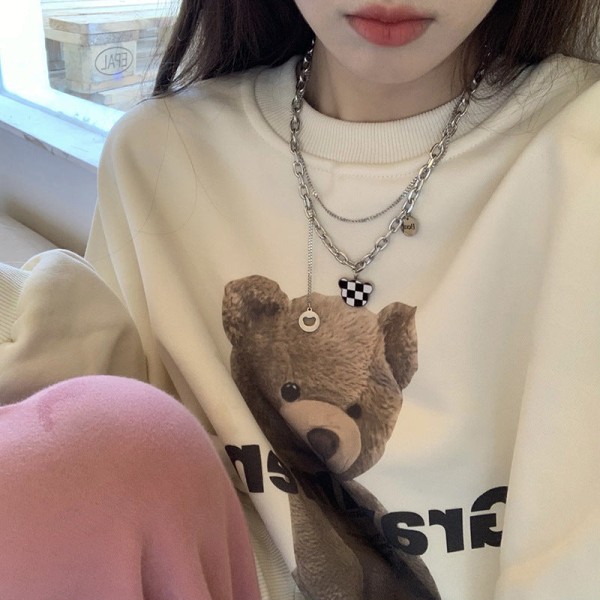 INS Style Titanium Stål Dobbeltlags Halskæde Hip Hop Herre- og Dame T-shirt Tilbehørskæde XL1526