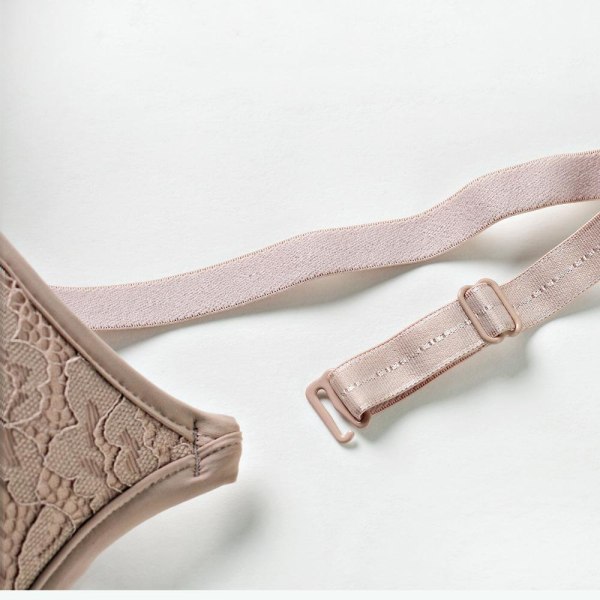 Behåar för Kvinnor Med Bygel Underkläder Spets BH Bralette Sexiga Underkläder Behå BH Topp Beige 38C