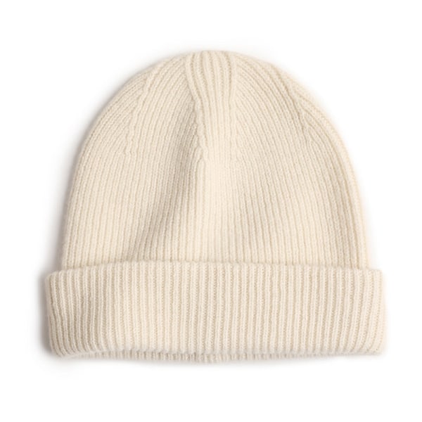 Villainen lieritön pipo naisille, neulottu, muodikas, lämmin, korealainen tyyli, pussimainen, villaa, syksy ja talvi AW22/23-White Average size