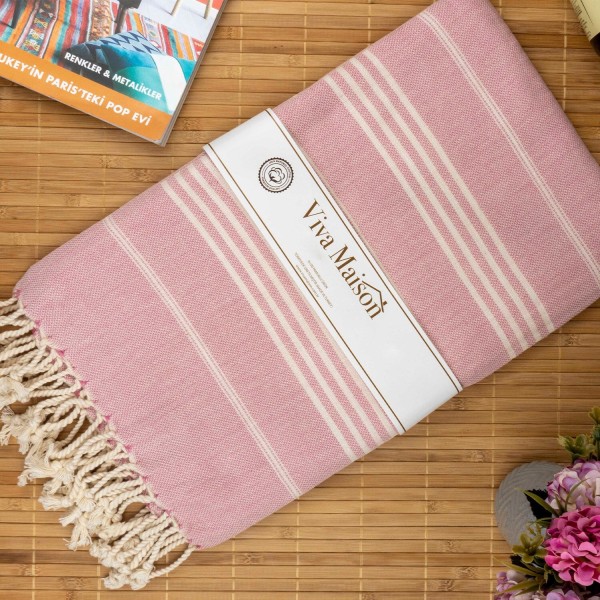 Tyrkisk Bomuld Stribet Sports Badehåndklæde med Kvaster Rejse Fitness Camping Bad Sauna Strand Fitness Pool Tæppe Absorberende Let Pleje Yellow 100x180cm