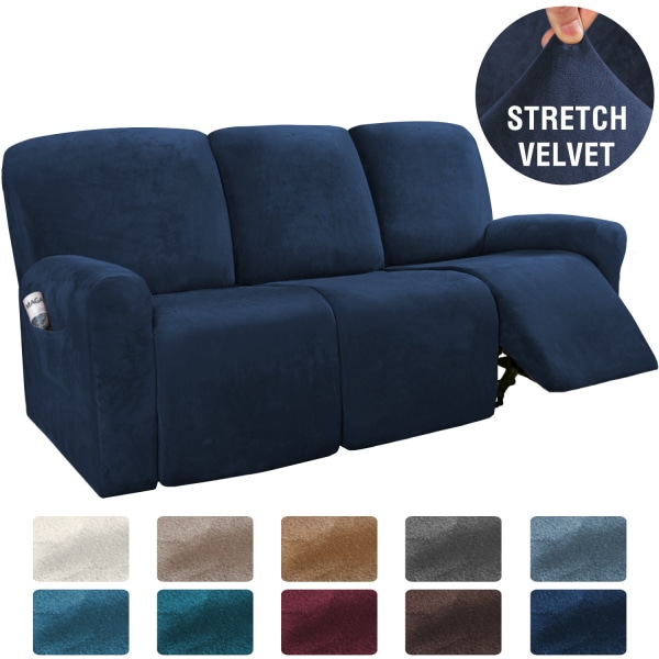 Stretch 1-2-3-sits All-inclusive Elastiska vilstolssoffor Cover Halkfritt Cabriolet Liggande Relax Fåtölj Cover Coffee-Velvet 2 Seat Split 6 piece