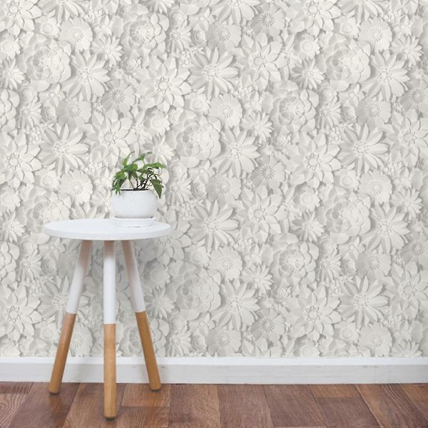 Dimensions Blommig Tapet Fine Decor Vit White